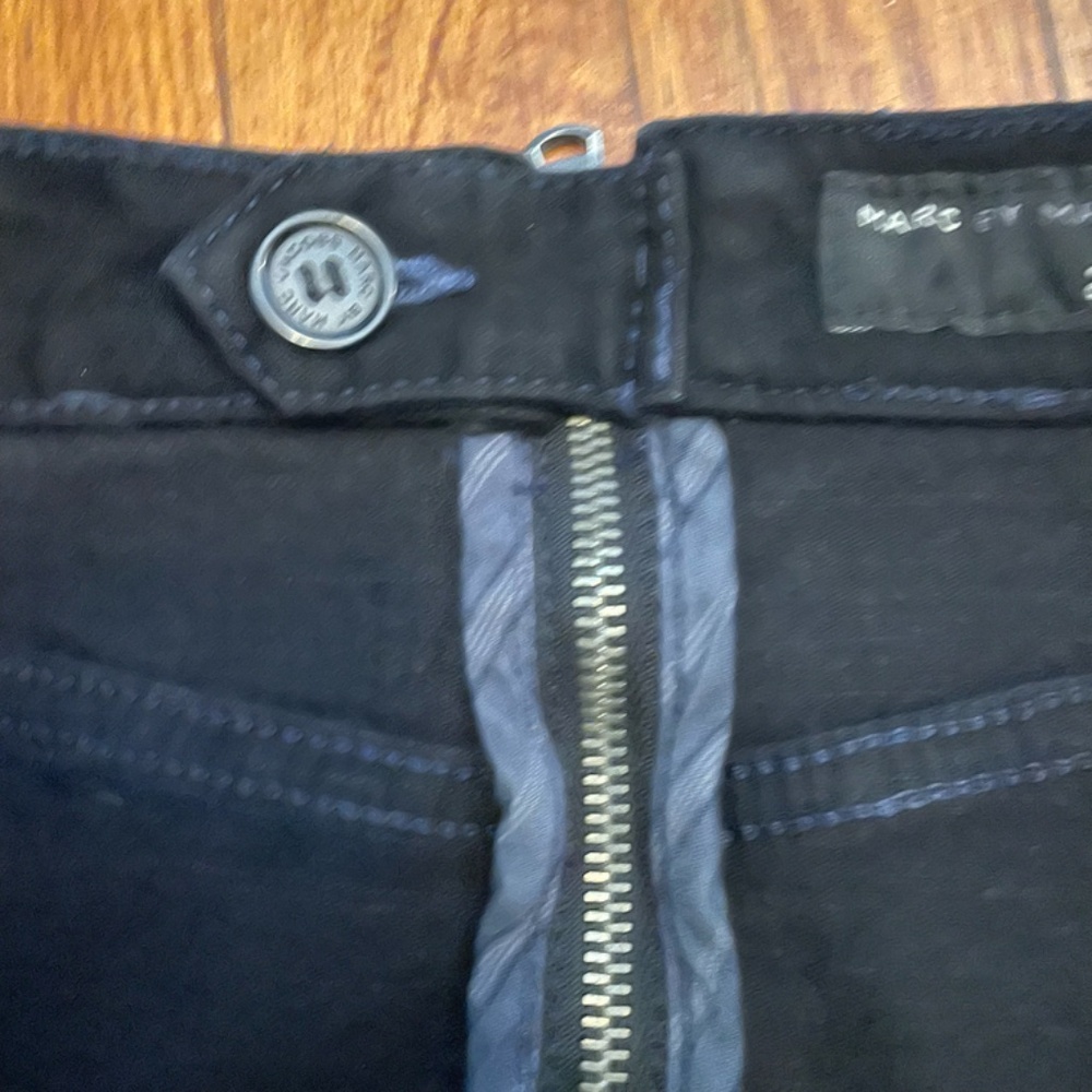 Marc Jacobs Black Denim Knee Length Pencil Skirt Size 2 - Picture 4 of 6